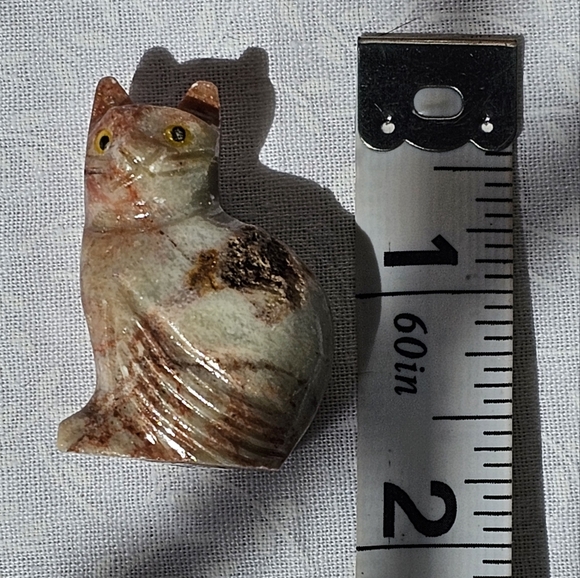 5 Soapstone Crystal Cats Kittens - Picture 12 of 12